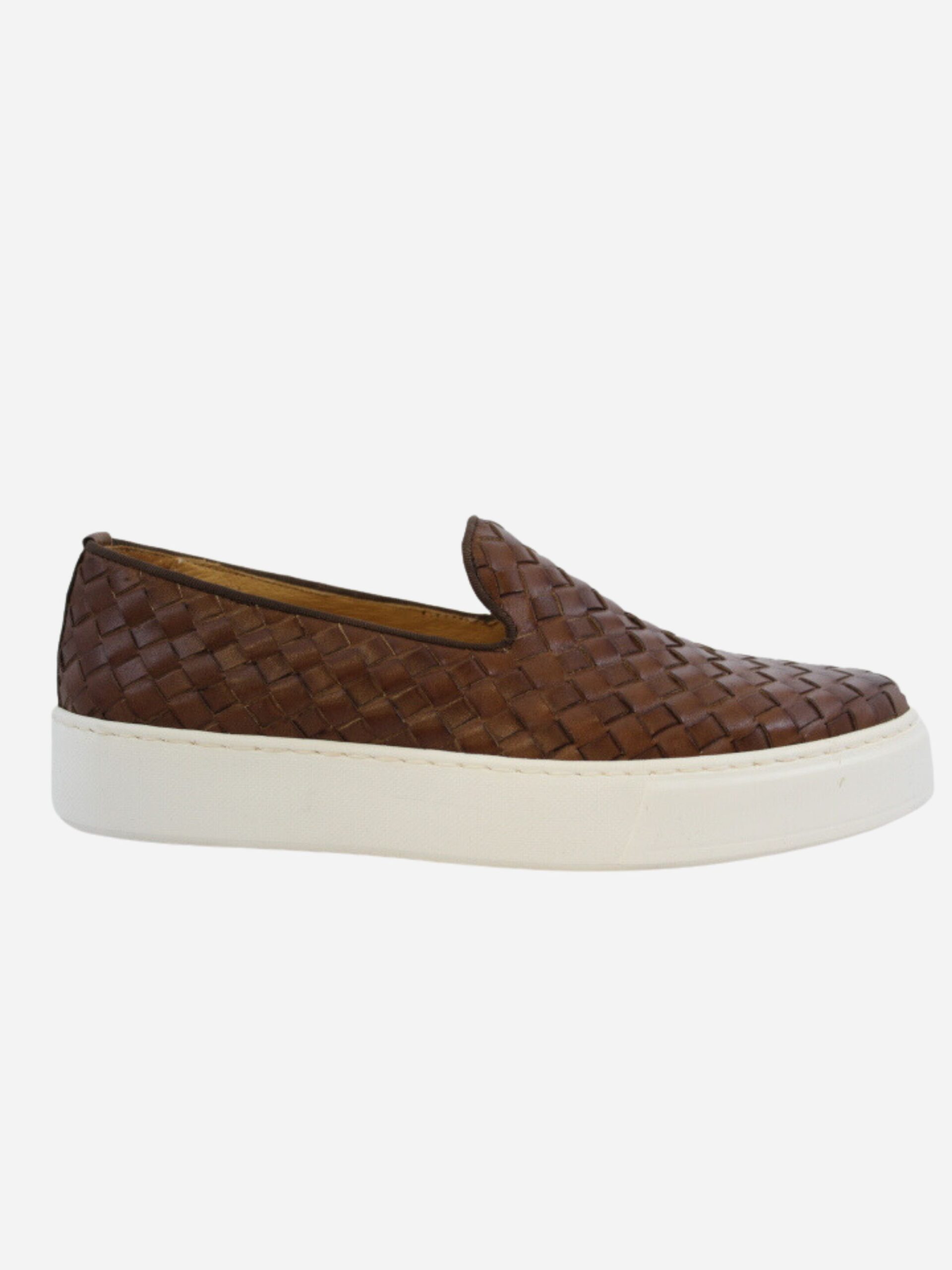 exton sneakers slip on intrecciate cuoio