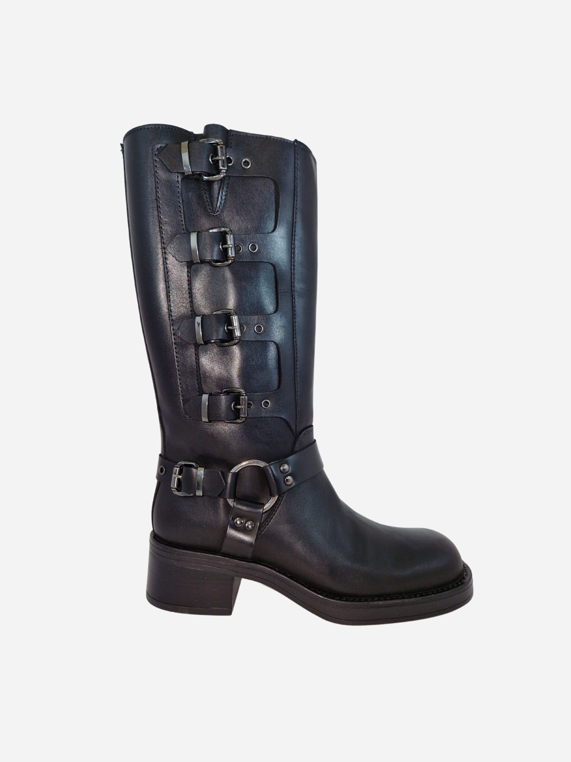 stivale biker nero pas 11 con fibbie