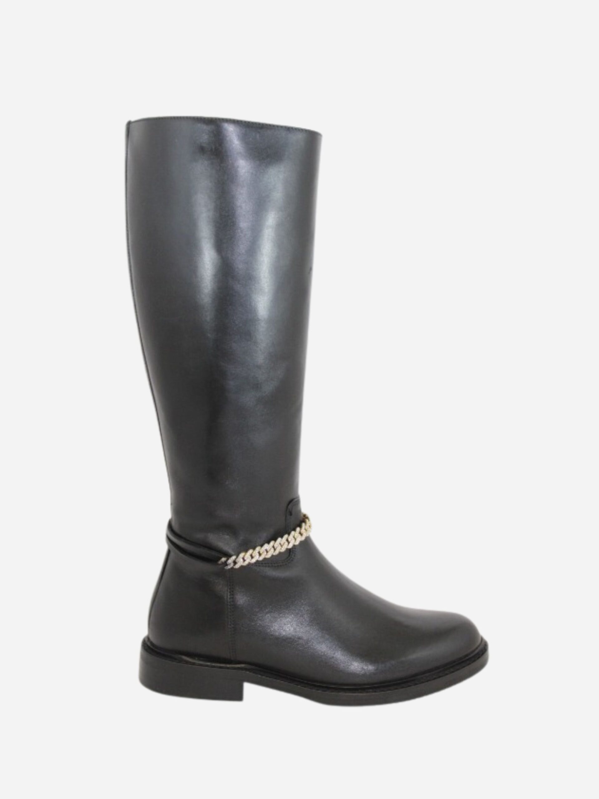 stivali neri con catena di strass studio mode