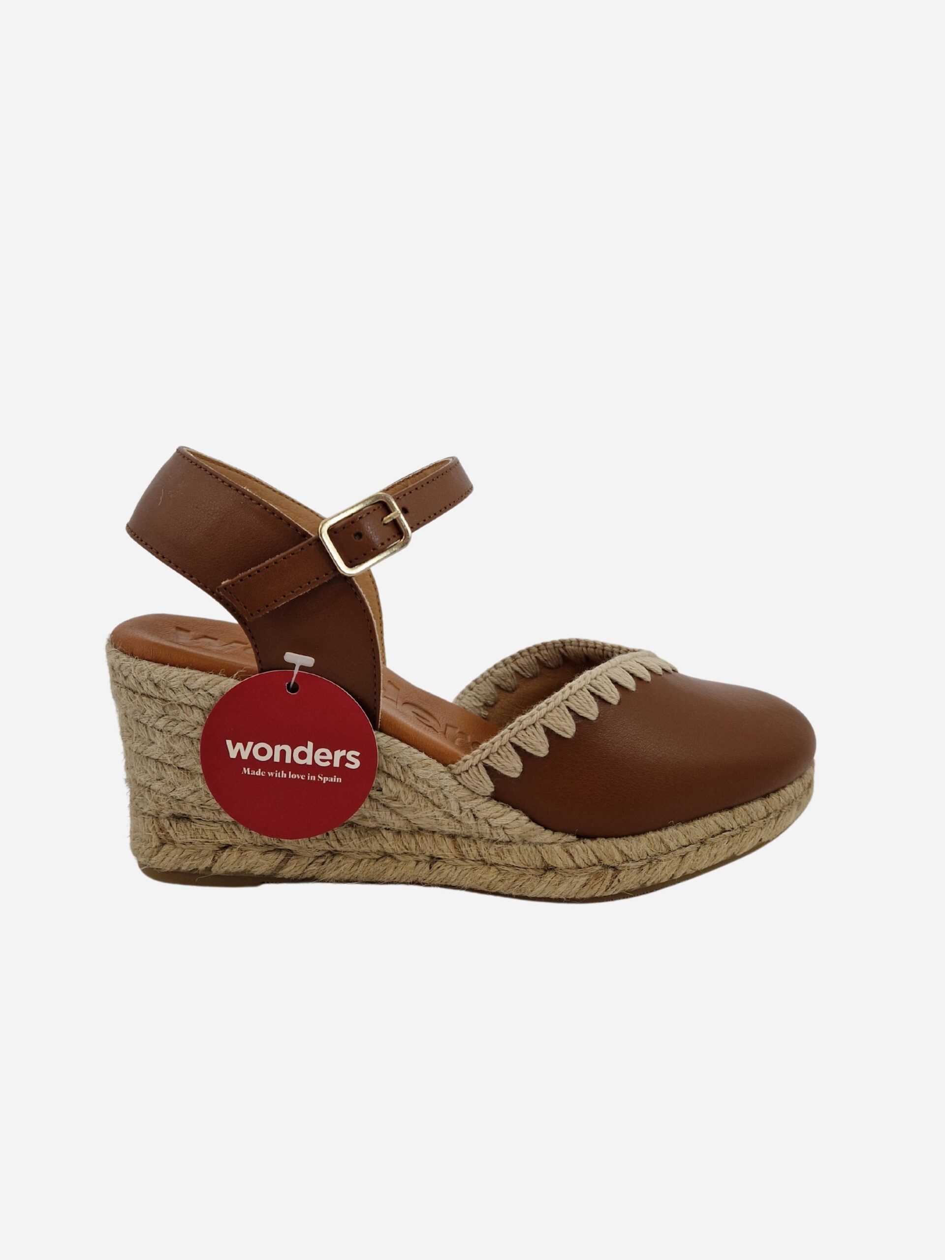espadrillas zeppa cuoio wonders
