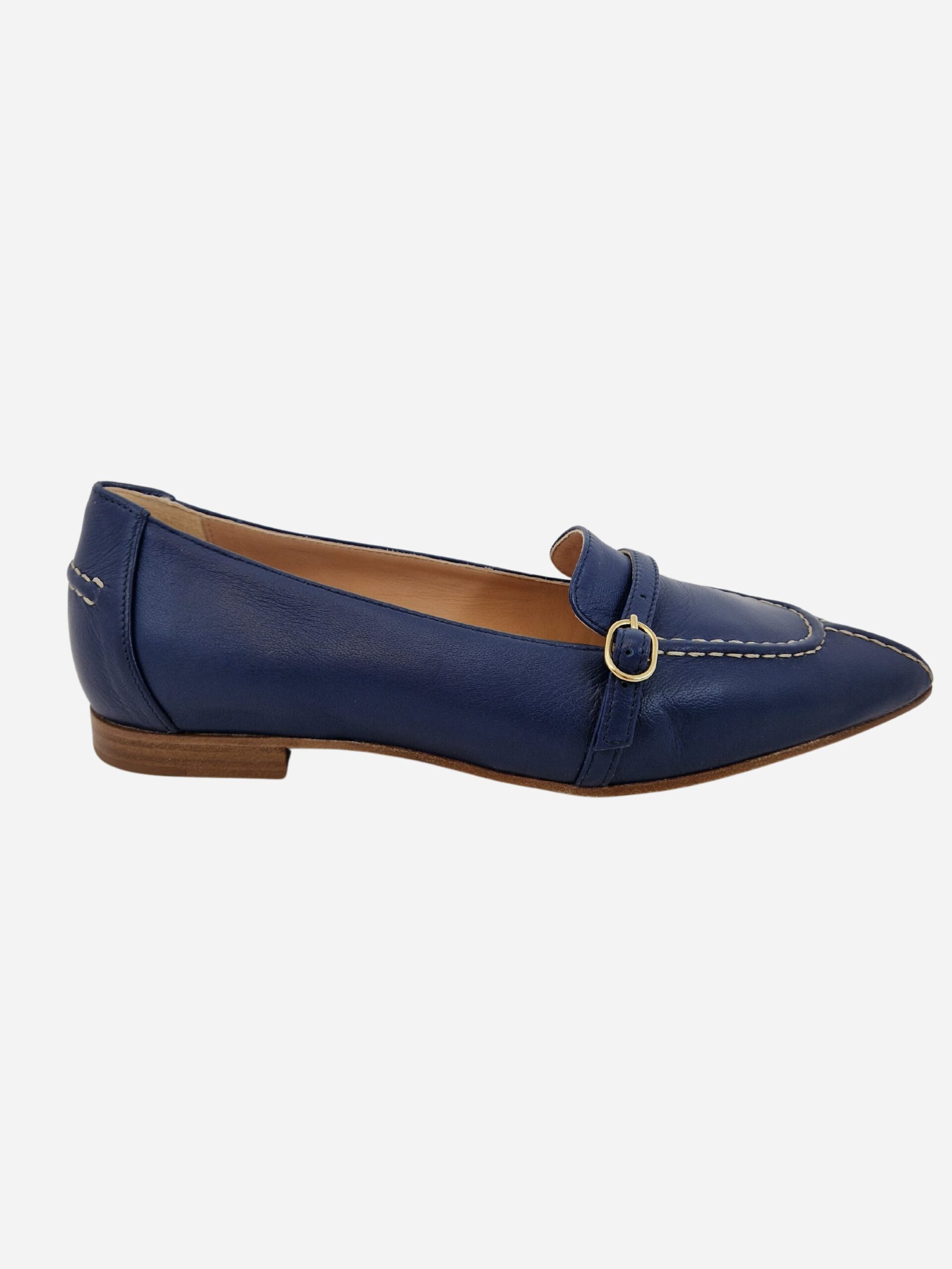 mocassino blu navy con impunture franco russo