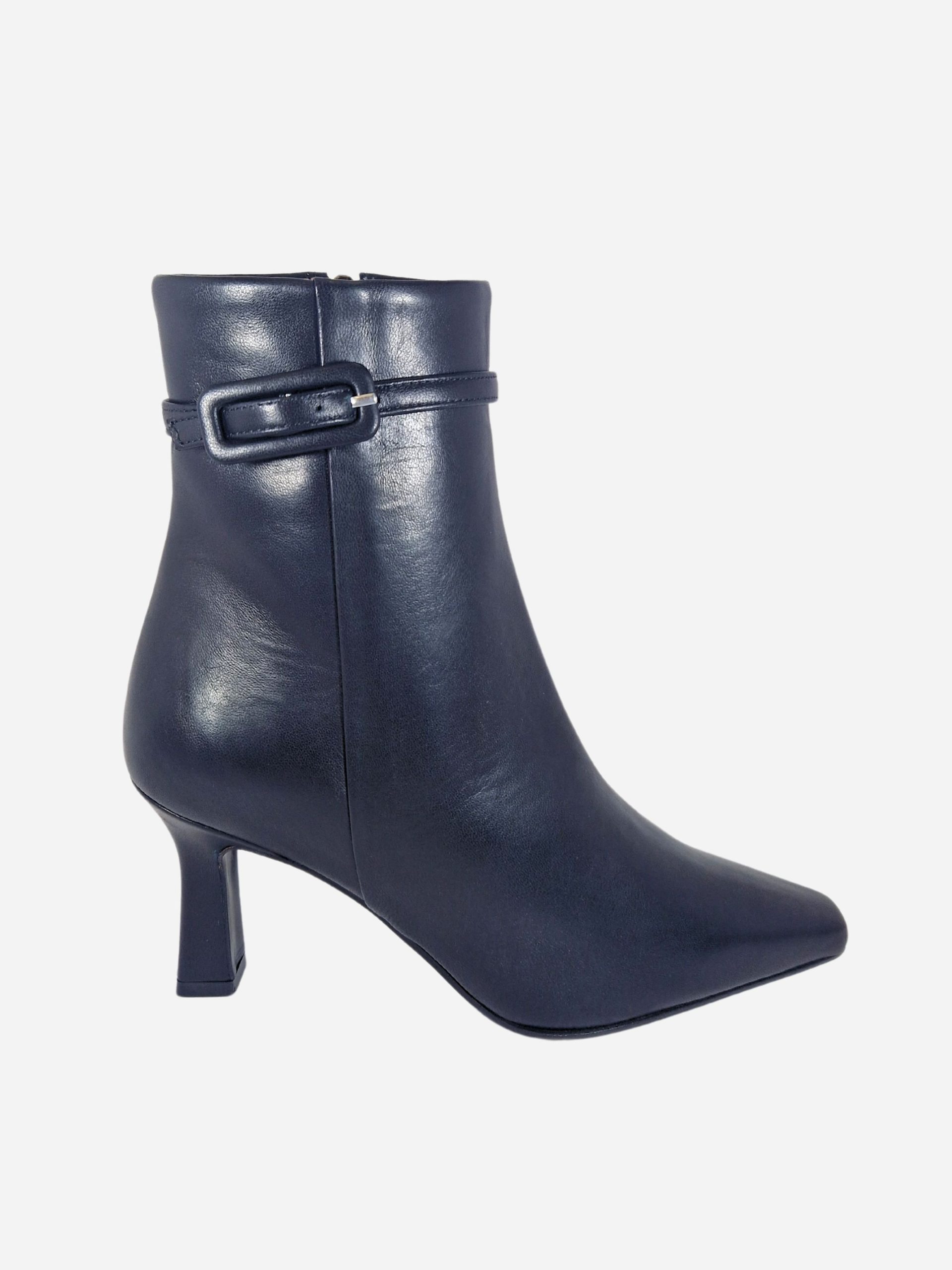 tronchetto in pelle nera con cinturino alla caviglia franco russo