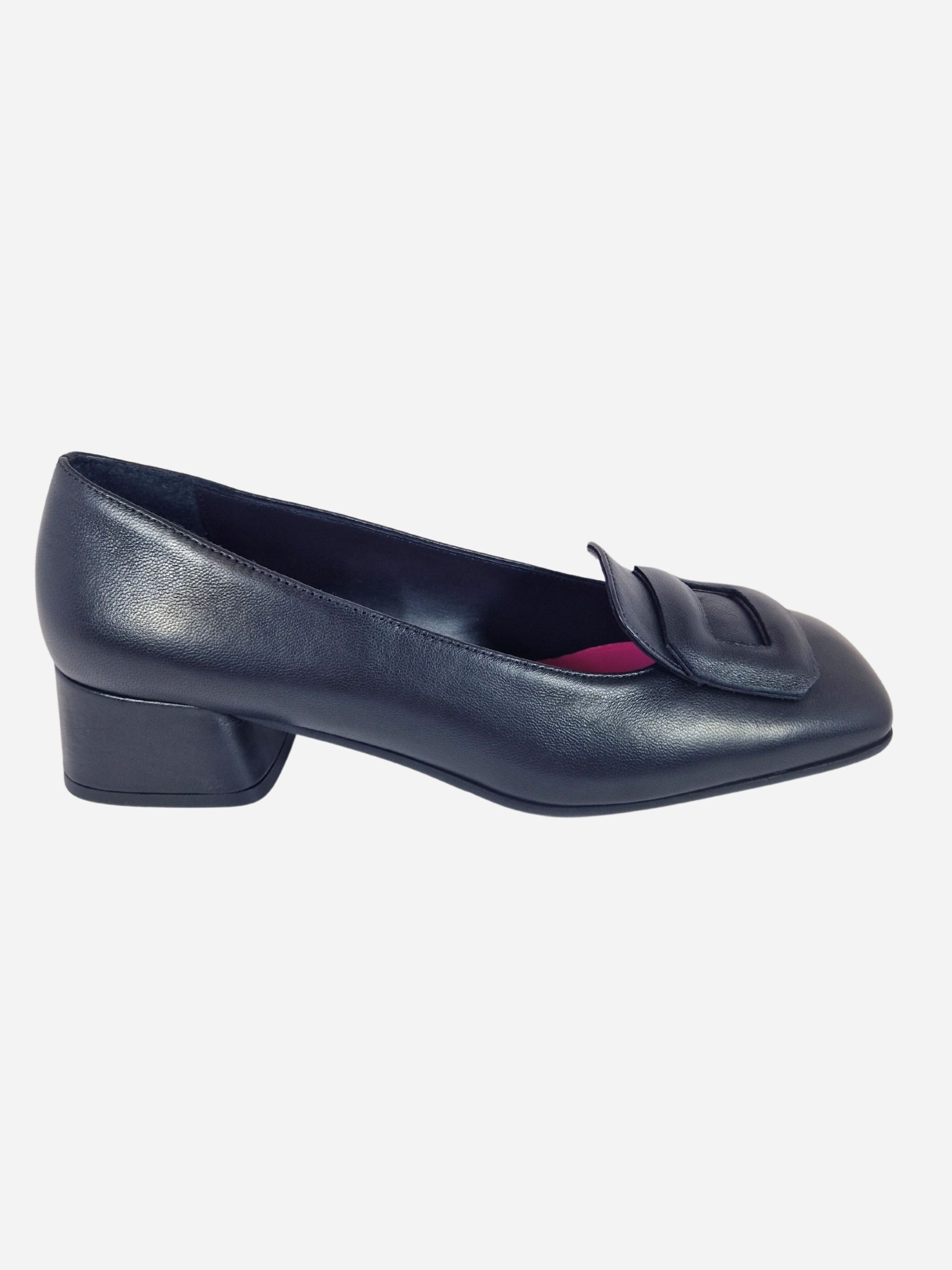 mocassino con tacco in pelle nera 9141m bruglia