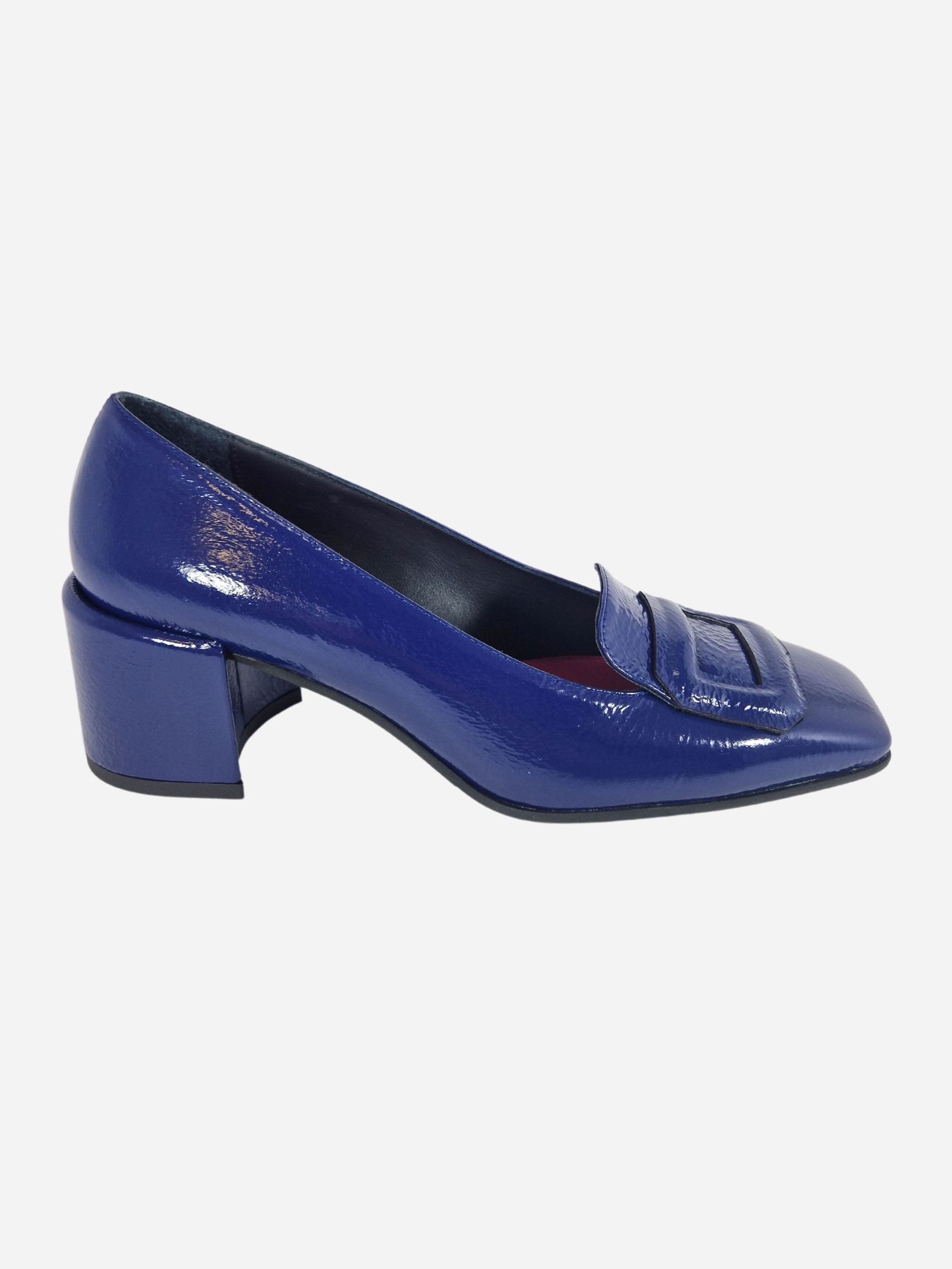 mocassino con tacco in vernice bluette 9141 bruglia