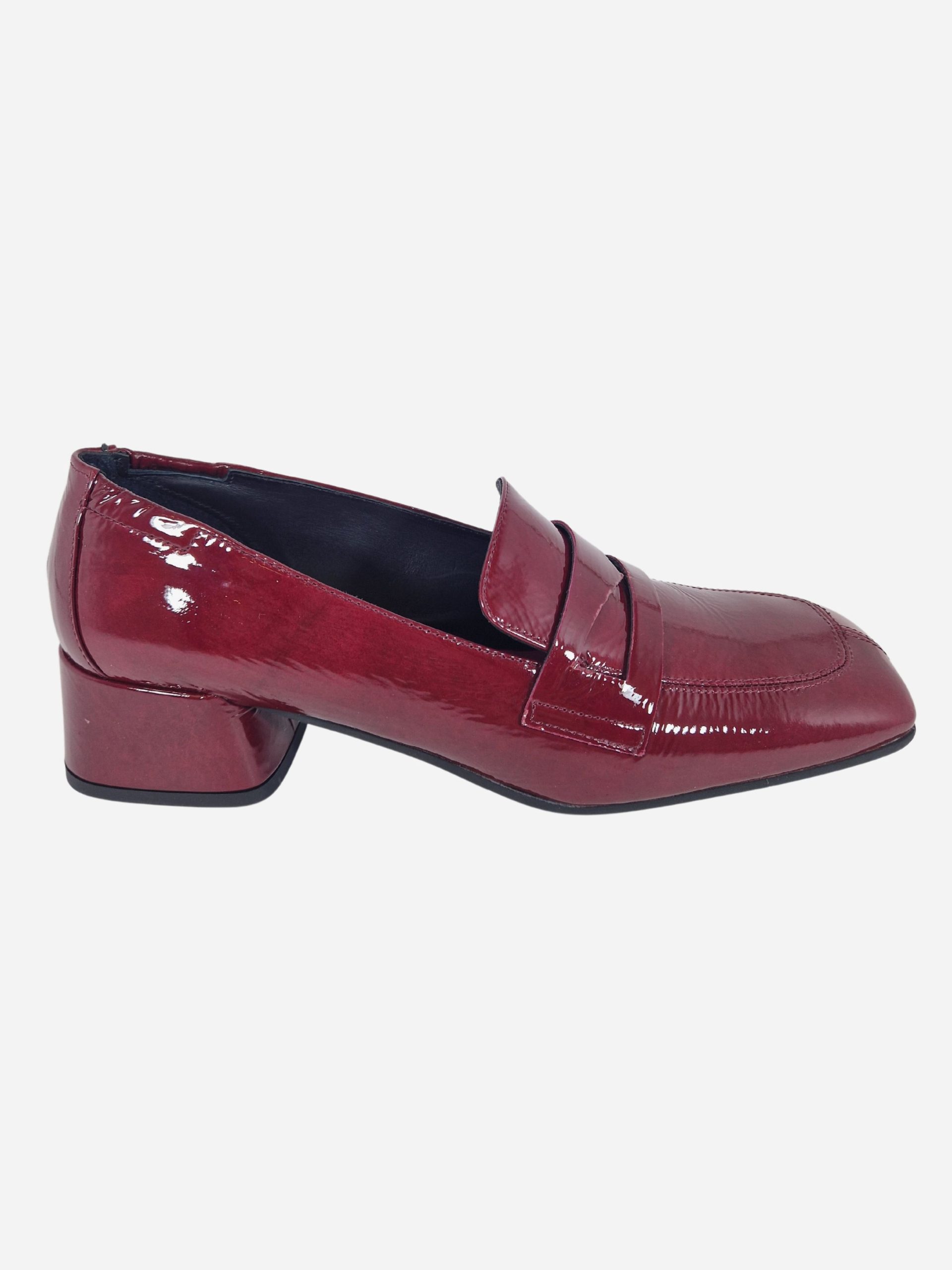 mocassino con tacco in vernice bordeaux bruglia 8700