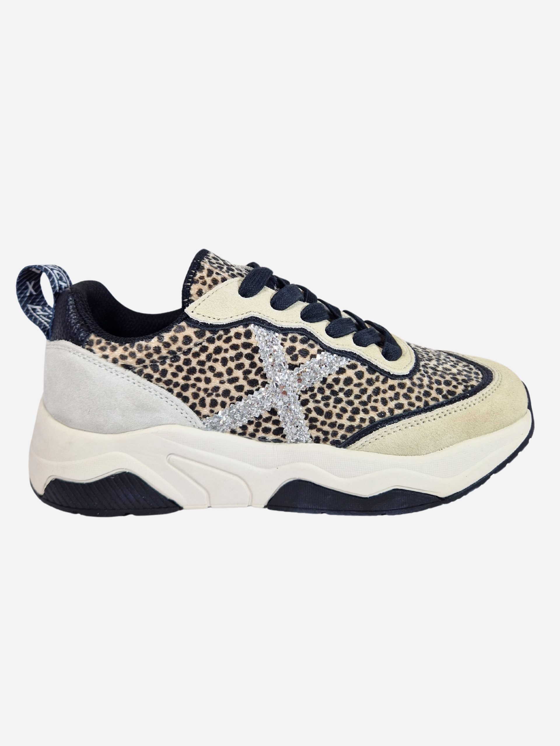 sneakers maculate in cavallino e camoscio munich wave 165