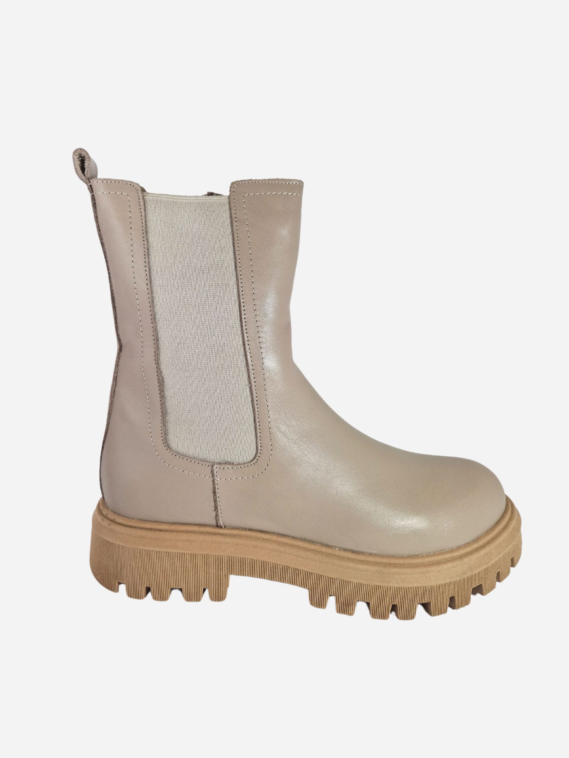 beatles in pelle taupe con fascia elastica laterale wave 45171