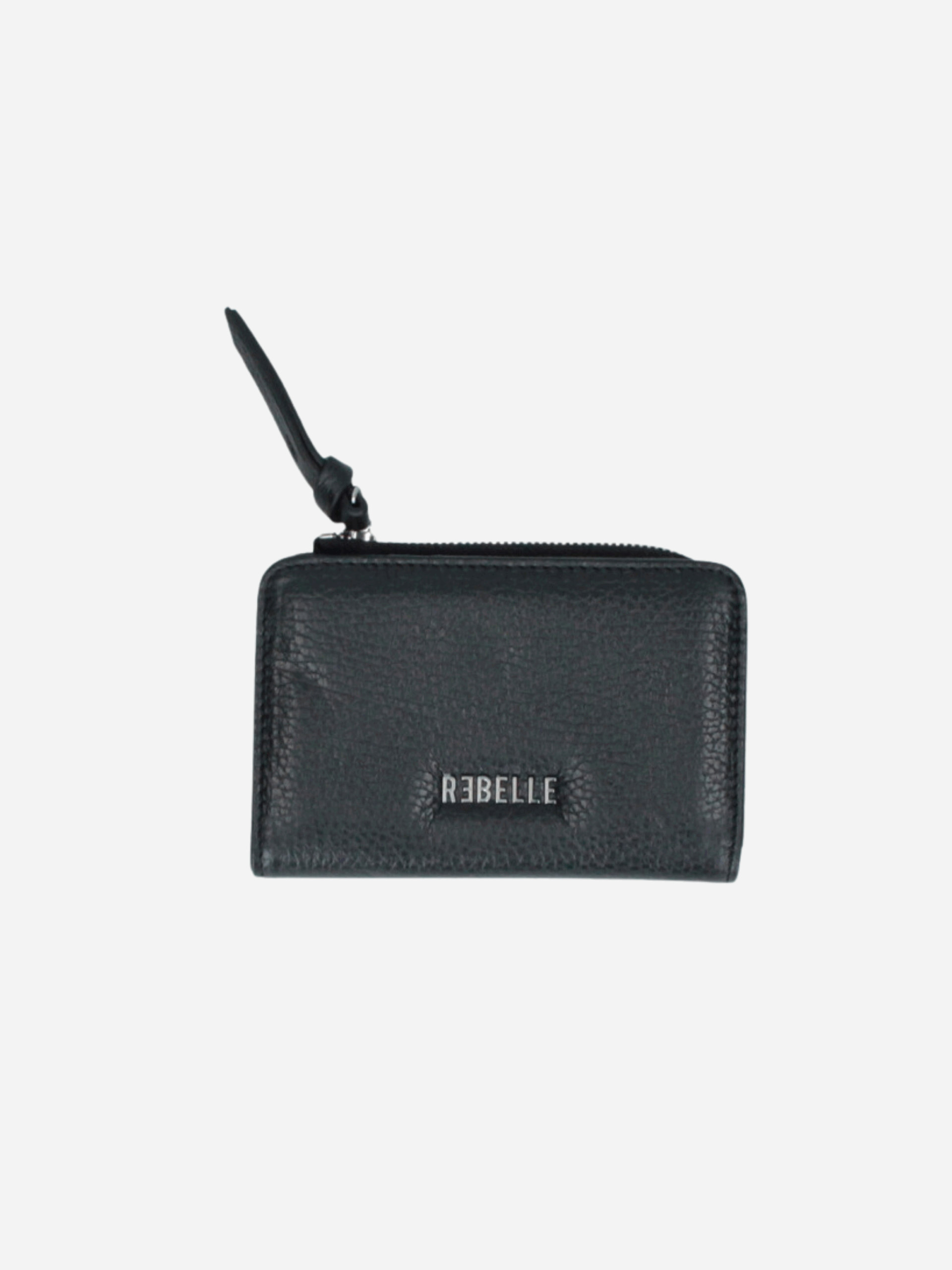 portafoglio in pelle nera rebelle medium card holder