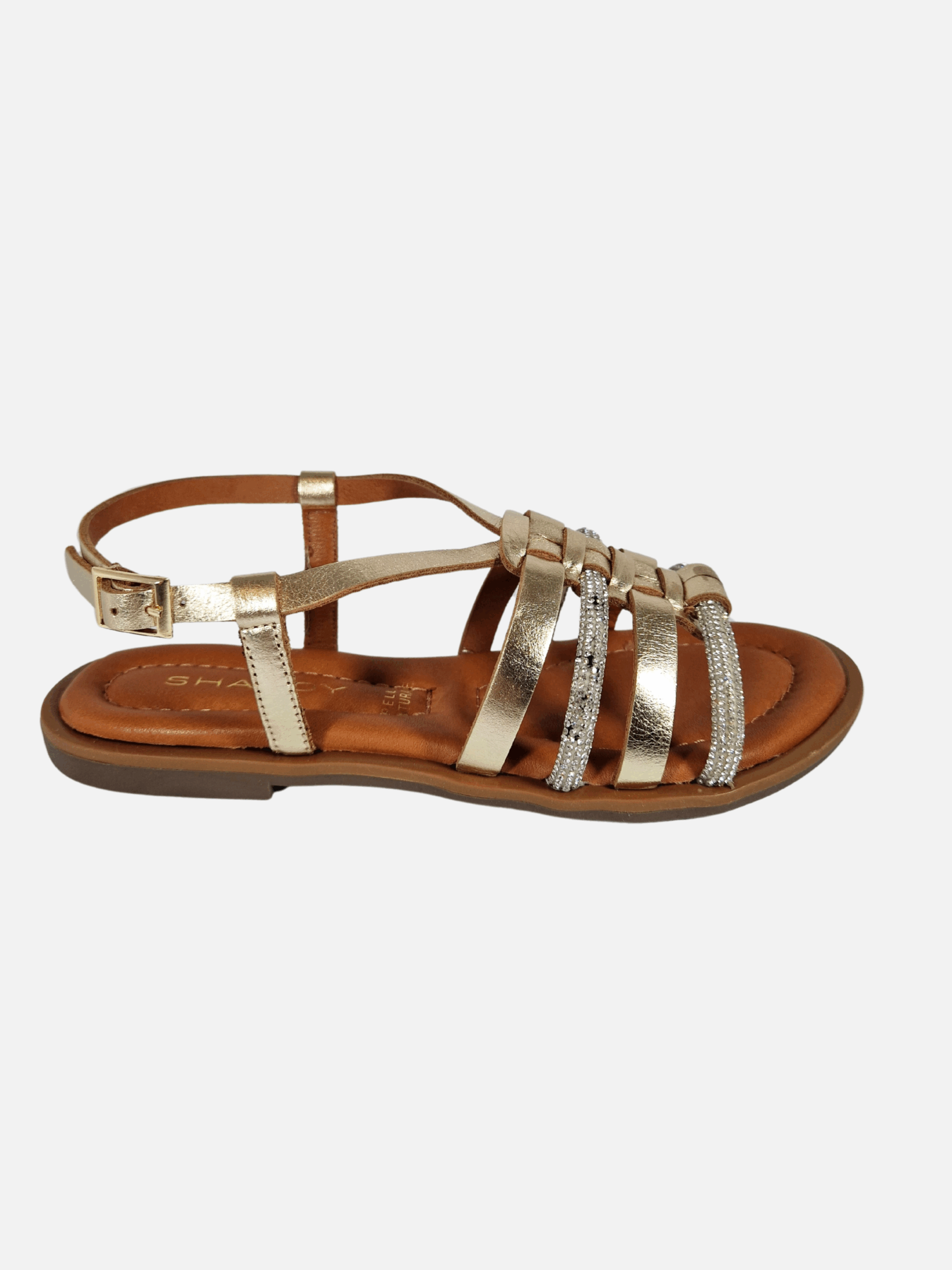 sandali con intreccio e strass oro shaddy 251225
