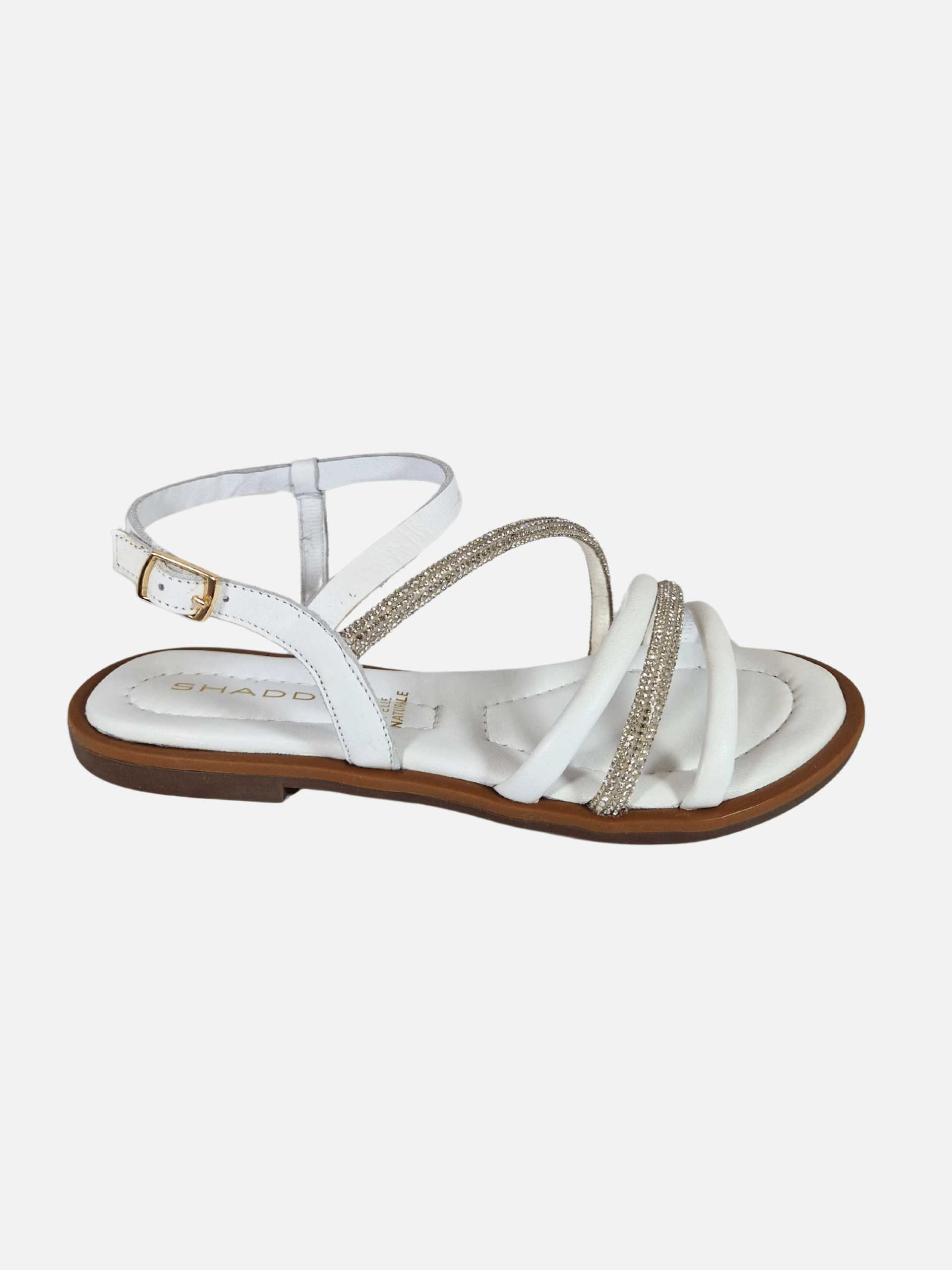 sandali con fascette strass bianchi shaddy 251227