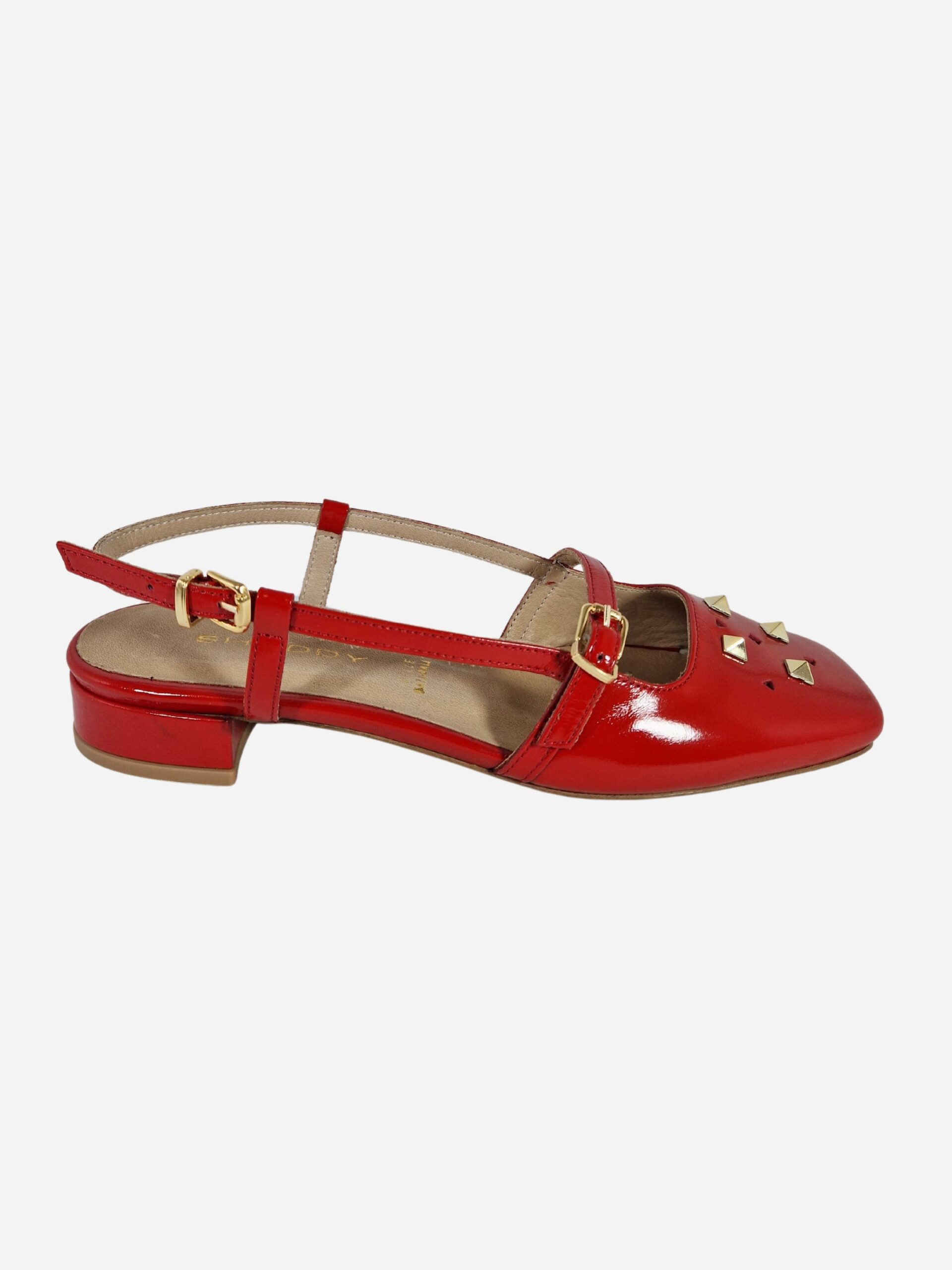 slingback con borchie vernice rossa shaddy 251951