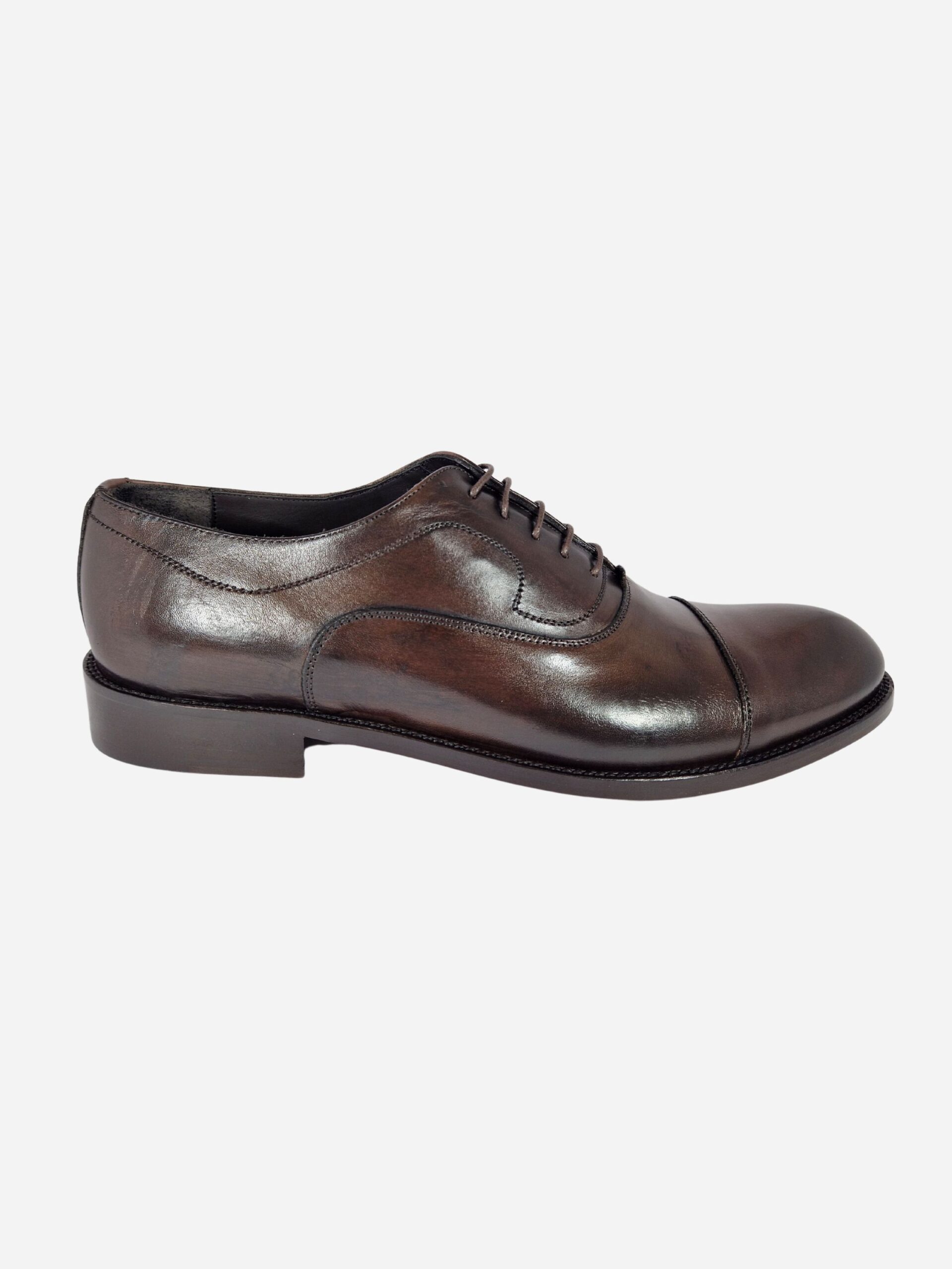 scarpa allacciata oxford in pelle testa di moro exton 1371