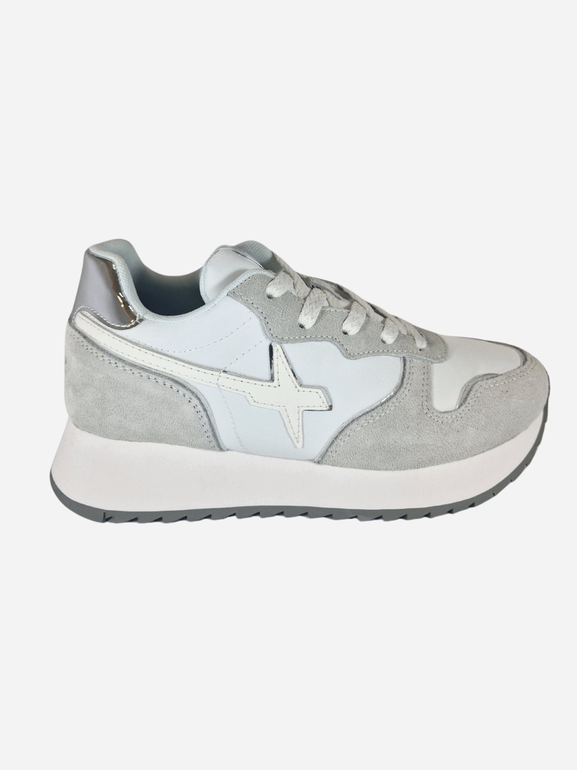 sneakers donna bianco argento fondo alto w6yz wizz jet-w