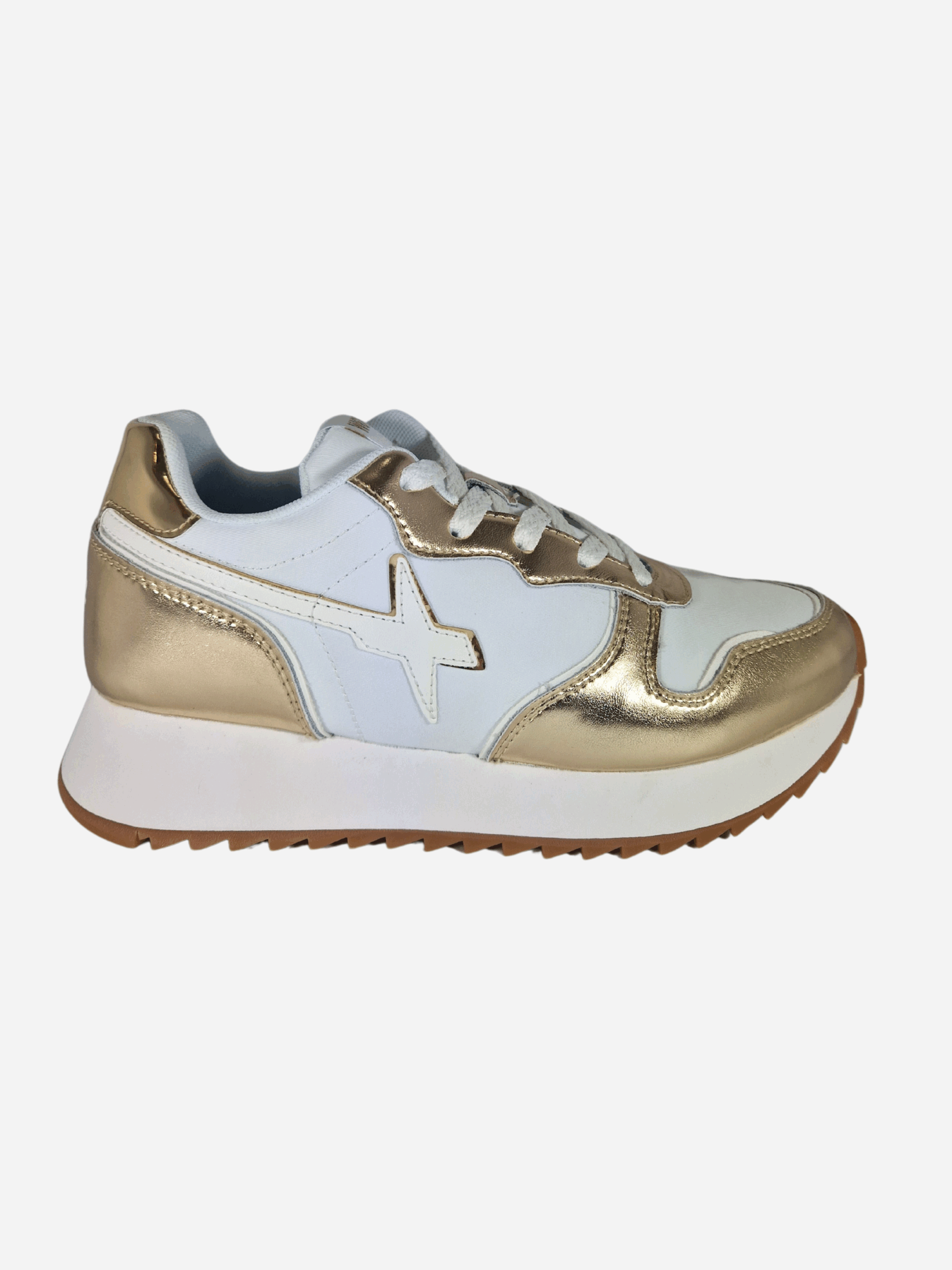 sneakers donna bianco oro fondo alto w6yz wizz jet-w