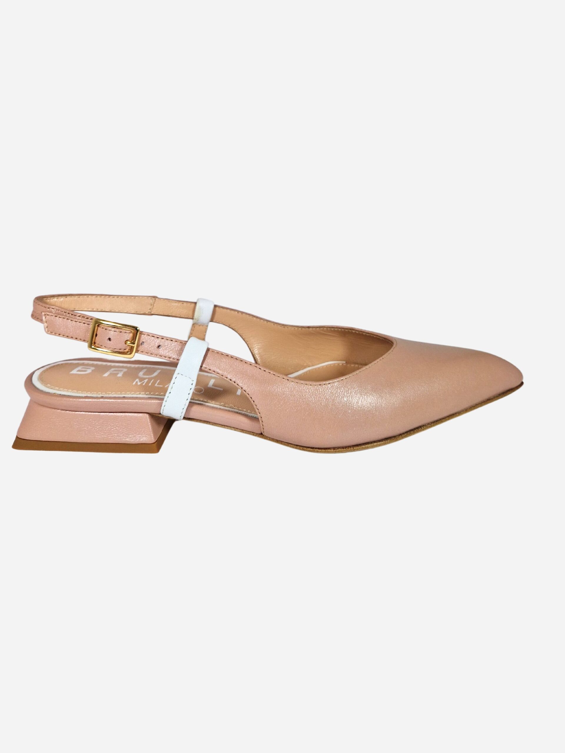 slingback ballerina in pelle nappa cipria bruglia 9202